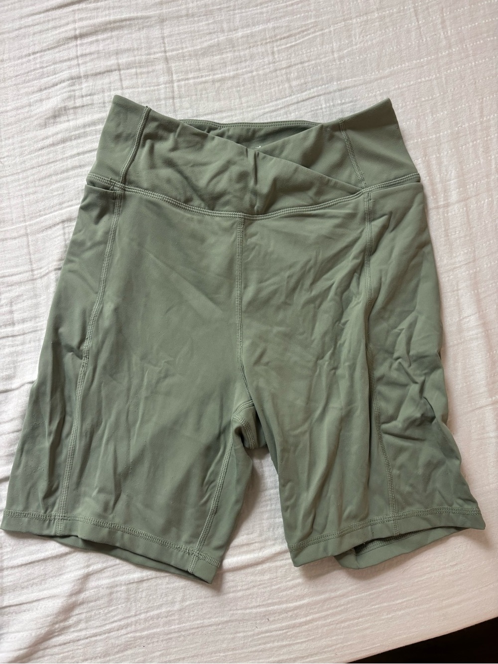 Danskin Sage Green High-Rise Bike Shorts